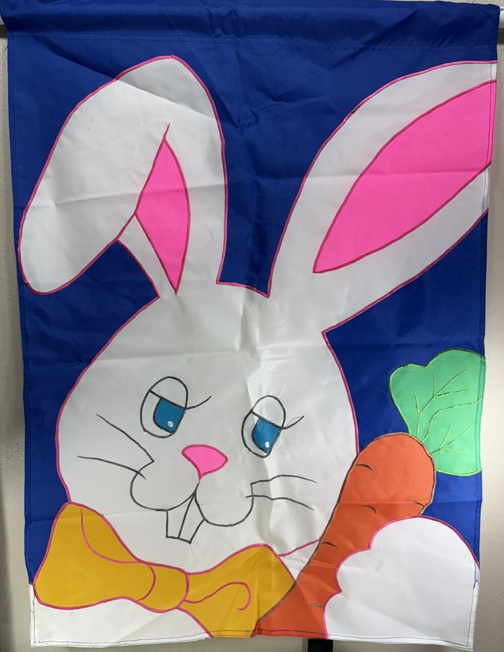 Bunny with Carrot Indoor Outdoor Flag Banner Spring Easter Décor 28 x 39